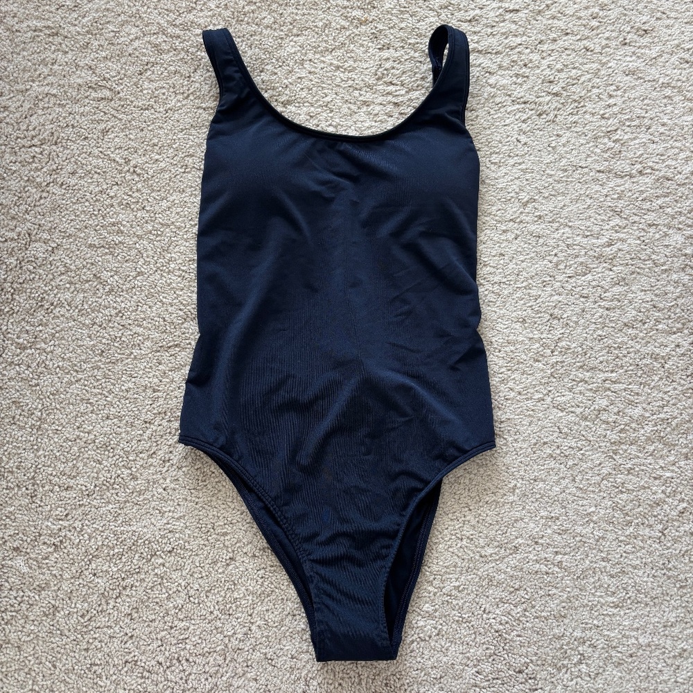 Abercrombie and Fitch Navy One Piece Cheeky Swimsuit